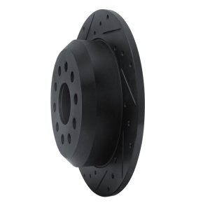 Jeep Wrangler Brake Rotor (1) - Rear Left - R1 Concepts - Drilled & Slotted - Black - `18-`25